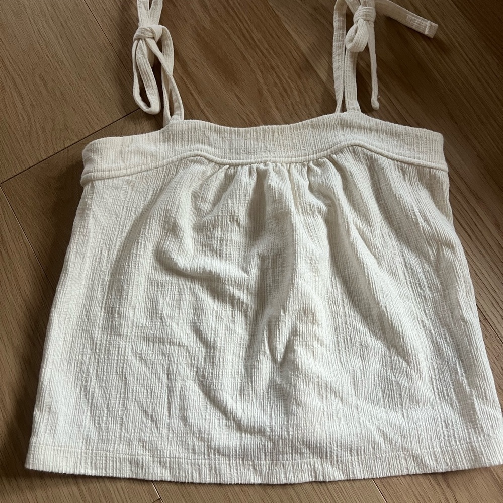 Madewell Ivory Cami Tie-Sleeve Tank Top